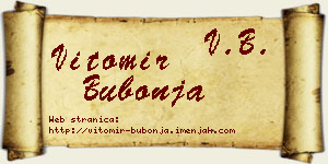 Vitomir Bubonja vizit kartica